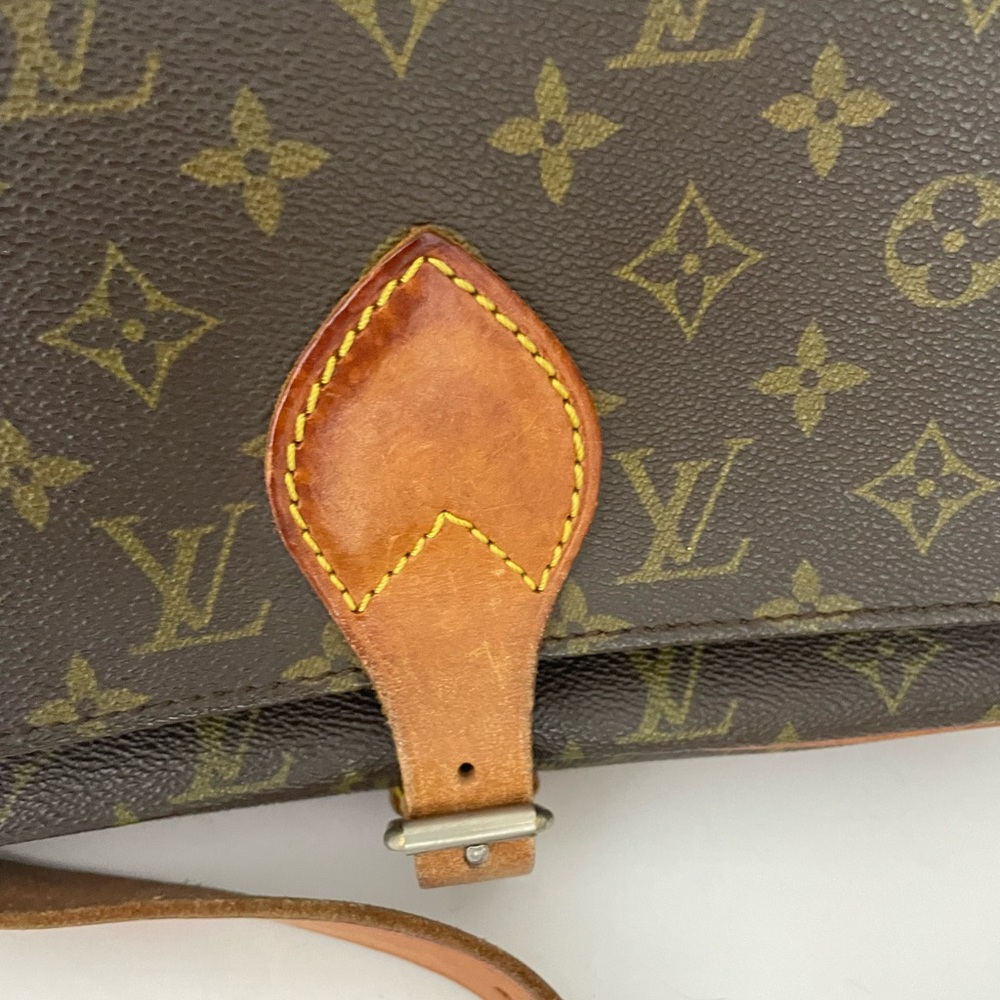 Louis Vuitton Brown Monogram Canvas Shoulder Bag with Tan Leather Trim - Picture 2 of 13